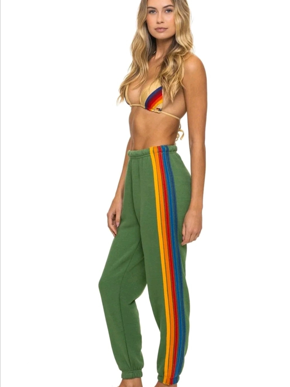 AVIATOR NATION 5 STRIPE SWEATPANTS - PALM Small
